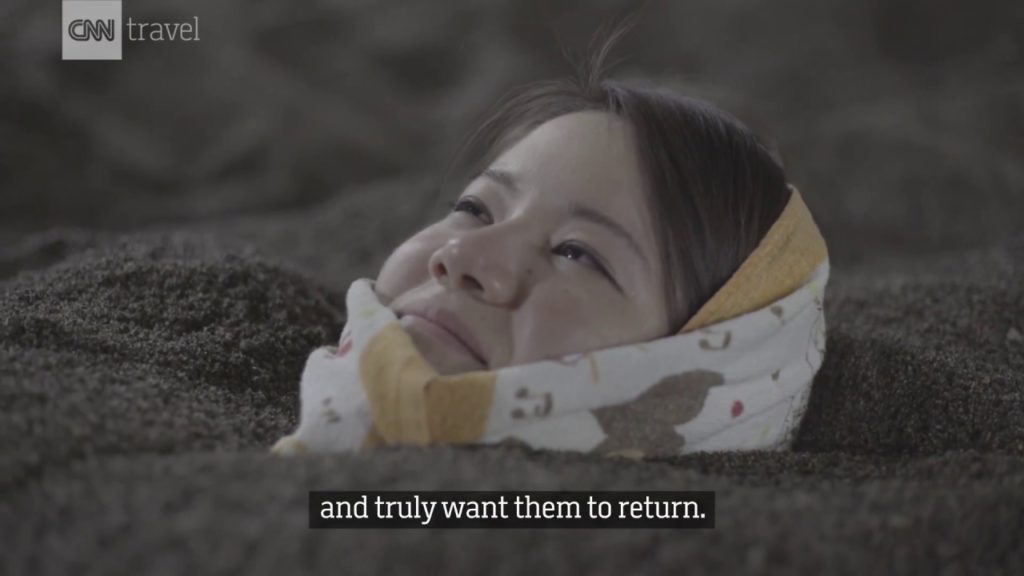 Sand-bathing in Ibusuki, Japan