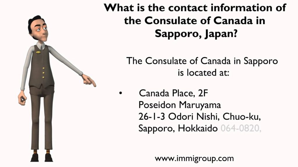 What is the contact information of the Consulate of Canada in Sapporo, Japan?