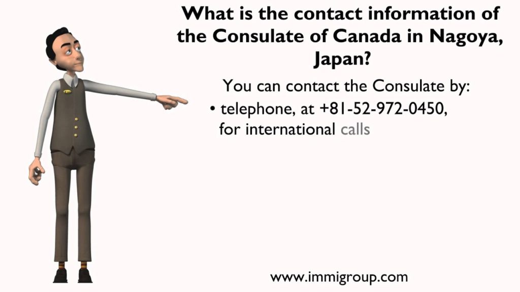 What is the contact information of the Consulate of Canada in Nagoya, Japan?