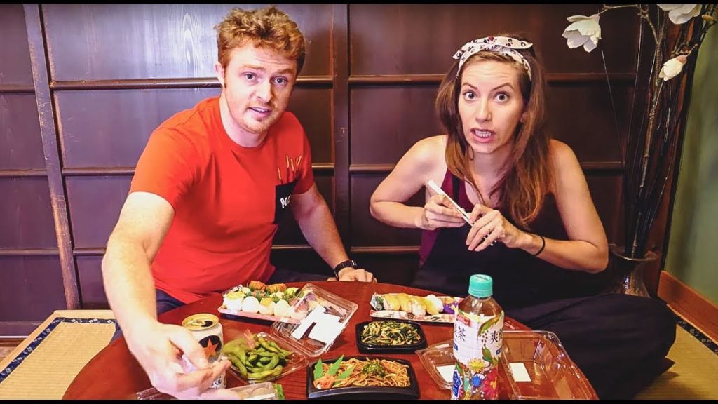 Japanese Food Mukbang: Foreigners try Sushi + Yakisoba + Matcha Mochi Japanese Food Mukbang: Foreigners try Sushi + Yakisoba + Matcha Mochi
