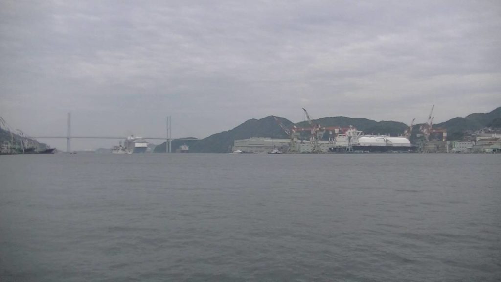 Ovation of the Seas big turn arrival in NAGASAKI-port. 3th. Sep.2016 10:27:40