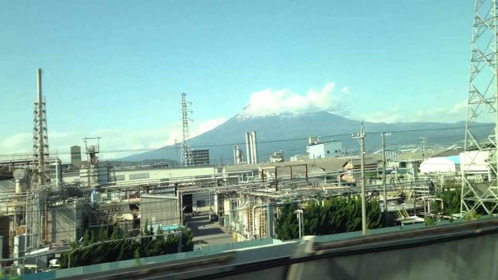Passing Mt Fuji on the Shinkansen from Tokyo to Kyoto