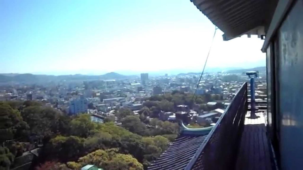 일본 와카야마성에서 본 시내전경 Wakayama Castle - 360 View of City