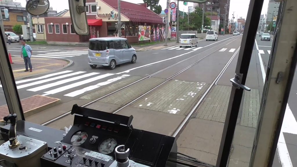 Riding oldest tram in Sapporo