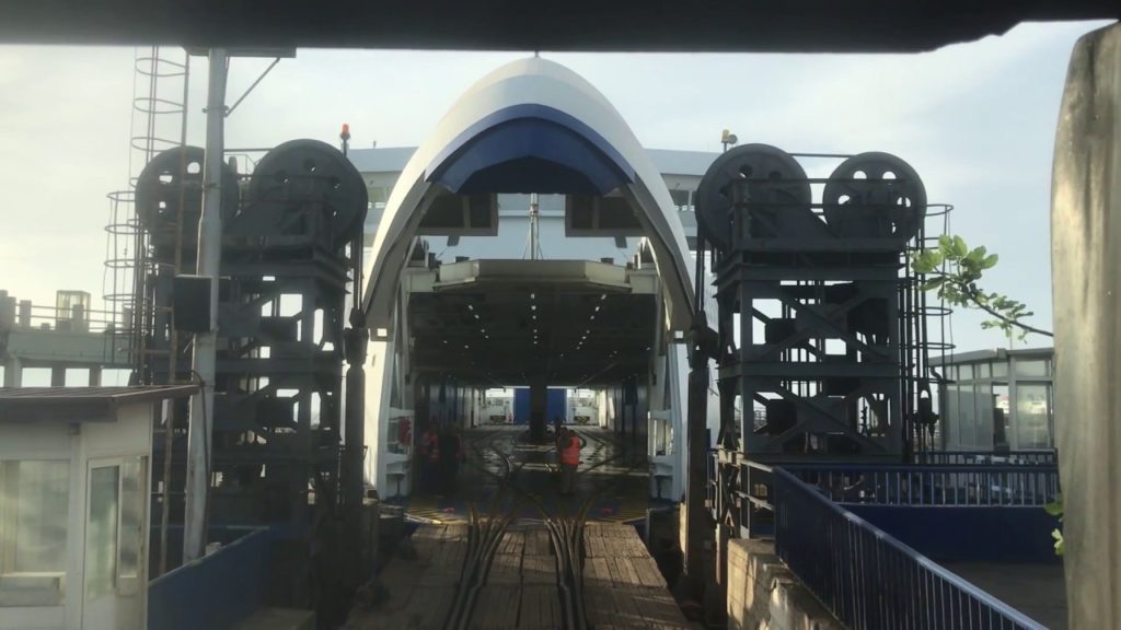 The Rome to Sicily InterCity train boards the ferry to Messina The Rome to Sicily InterCity train boards the ferry to Messina