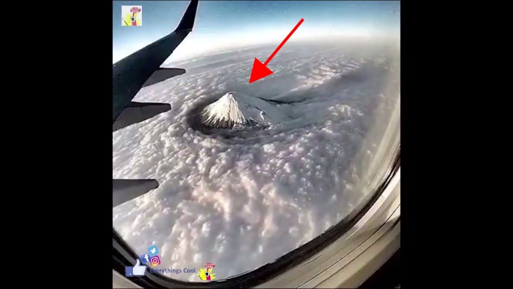 Mount Fuji Filmed from AirPlane - Fuji mount of Japan filmed from plane- Fuji Mountain from Above HD