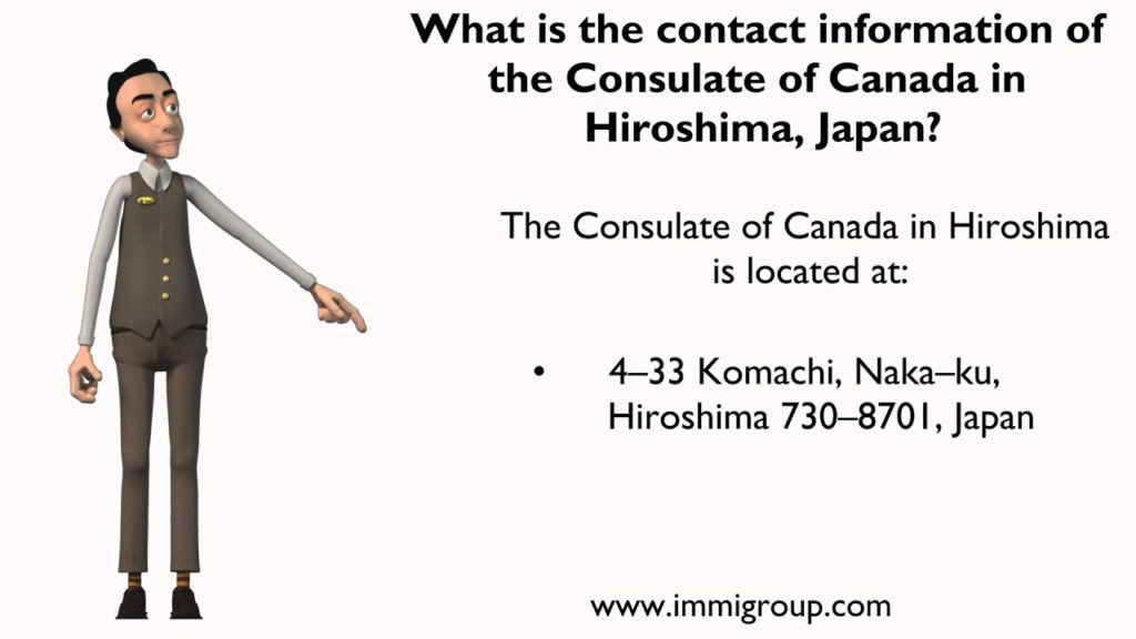 What is the contact information of the Consulate of Canada in Hiroshima, Japan?