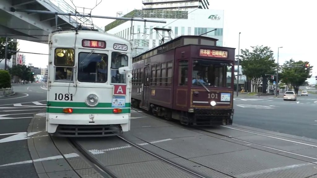 熊本市電1080型・8800型 熊本駅前電停発着 Kumamoto City Tram Type 1080 and Type 8800 Tramcar