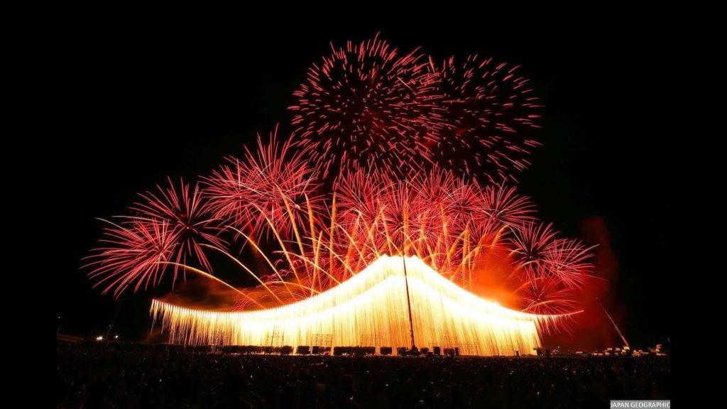 JG 4K HDR 静岡 袋井花火 空中ナイアガラ 大富士瀑布 Shizuoka,Fukuroi Fireworks:Fuji