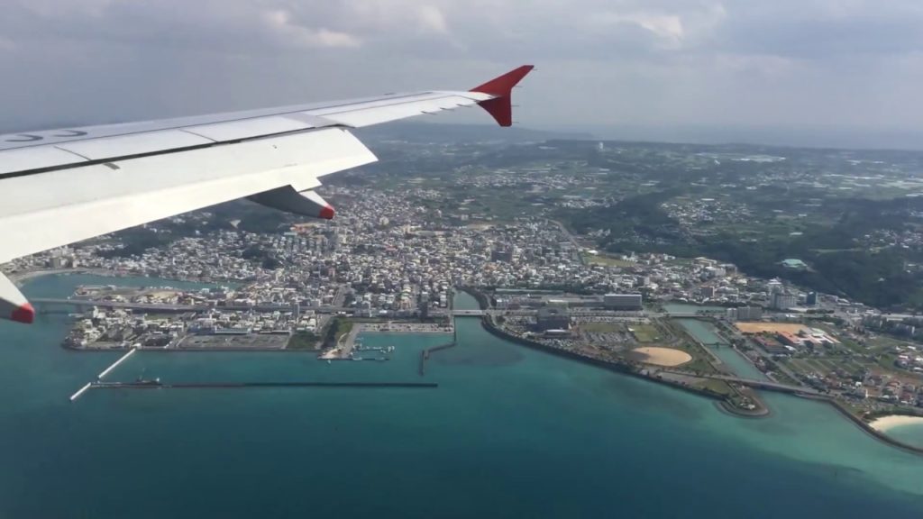 Flight to Okinawa, Japan