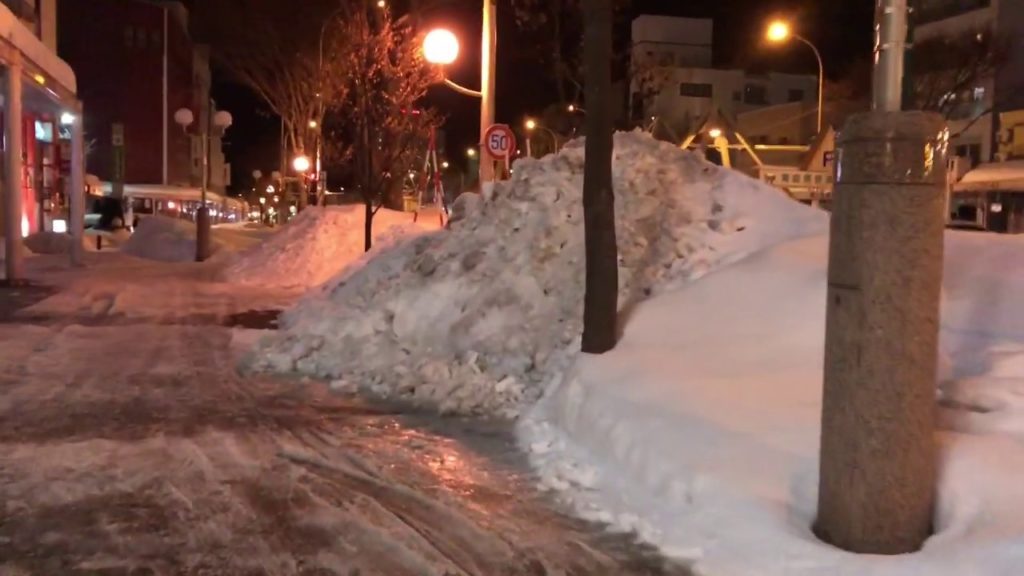 青森 駅前 雪道散歩2019！Walk in snow way Aomori, Japan!