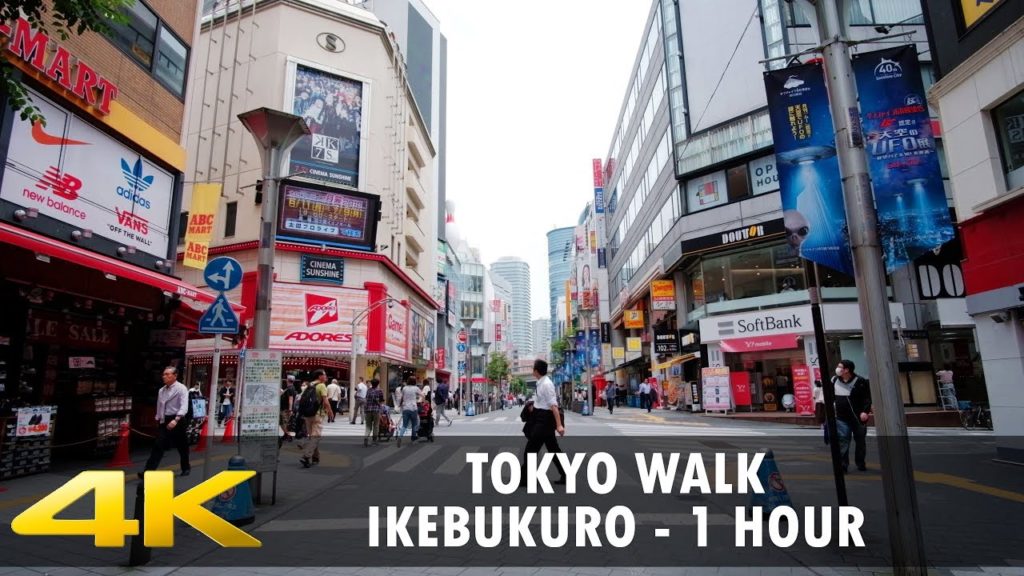 Walking in Tokyo - Ikebukuro 1 hour - Slow TV - 4K