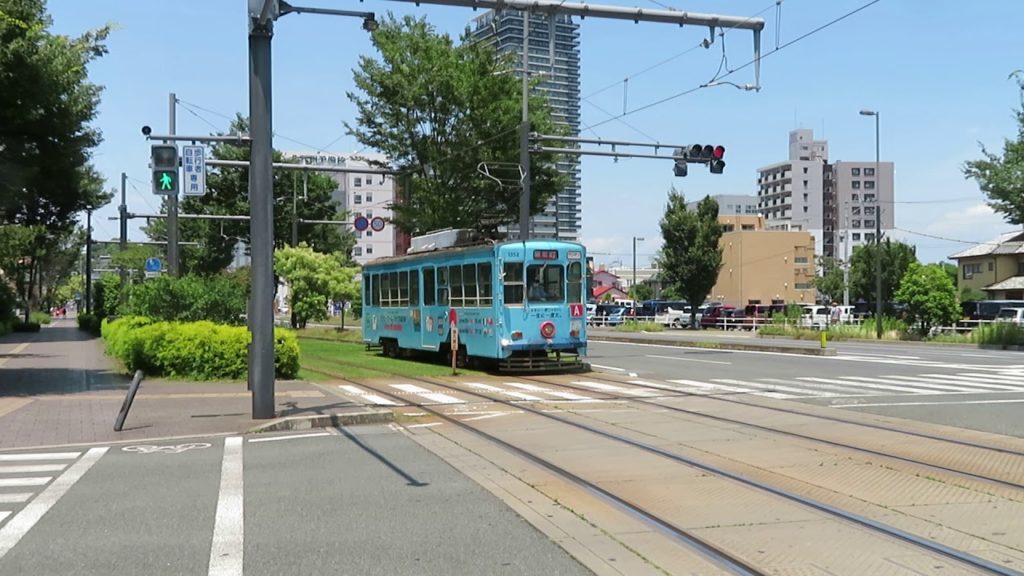 熊本市電1350型・1090型 熊本駅前～二本木口 Kumamoto City Tram Type 1350 and Type 1090 Tramcar