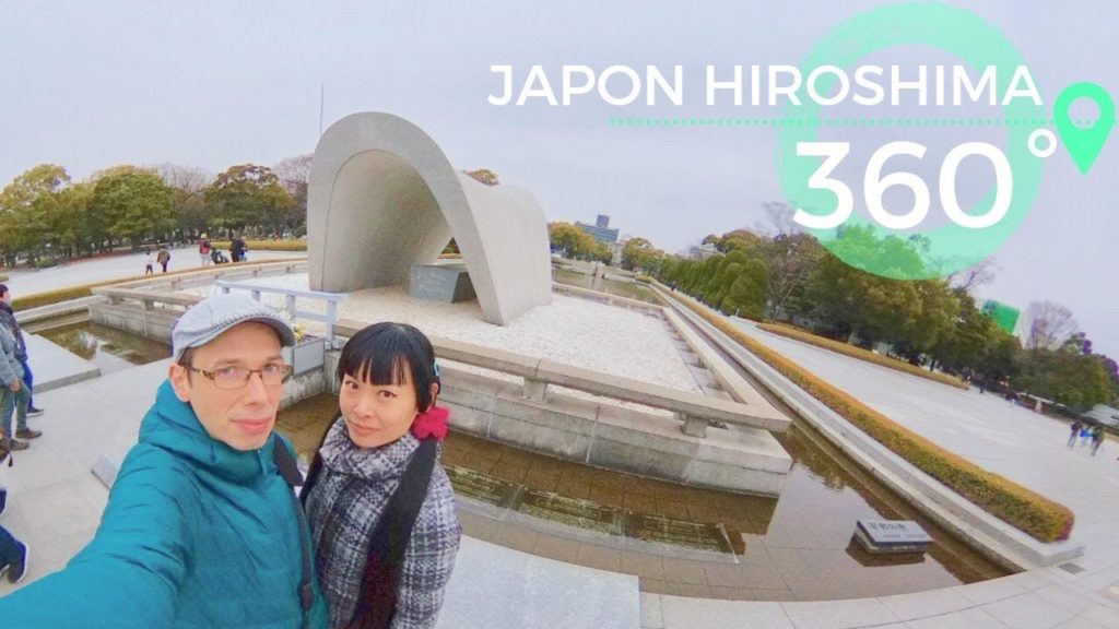 JAPON 360° Hiroshima Mémorial de Paix Flamme Vestiges Dôme Genbaku VIDÉO SPHÉRIQUE 4K Ricoh Theta V