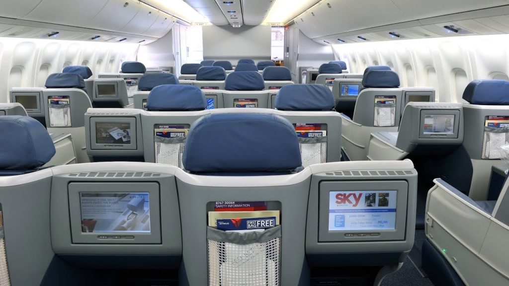 Delta Air Lines Boeing 767 Business Class Brussels to New York