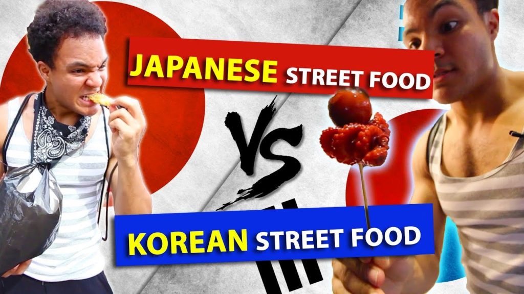JAPANESE vs KOREAN street food