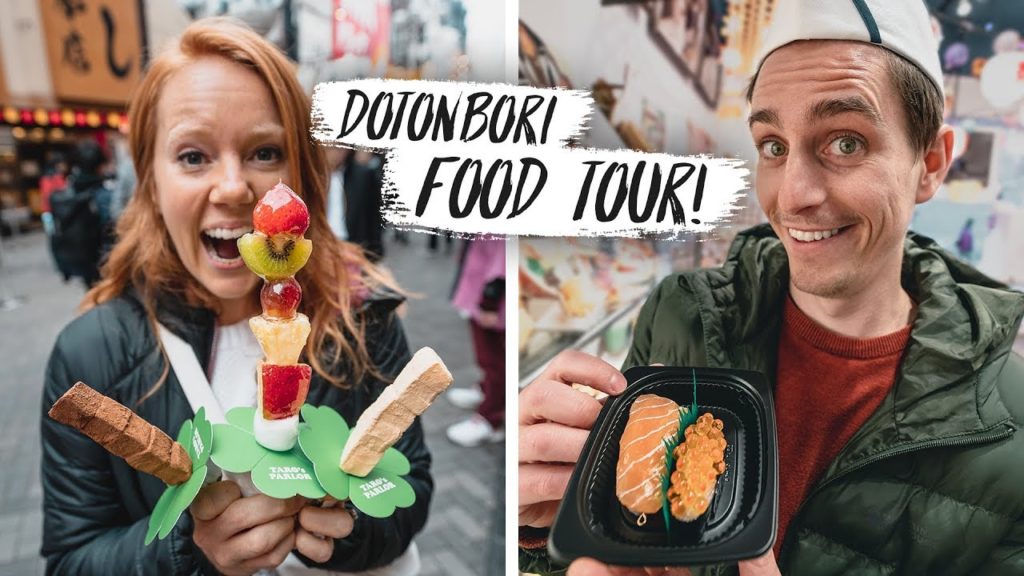 Osaka STREET FOOD TOUR in Dōtonbori! + Making Our Own Sushi Samples 🍣 (Osaka, Japan)