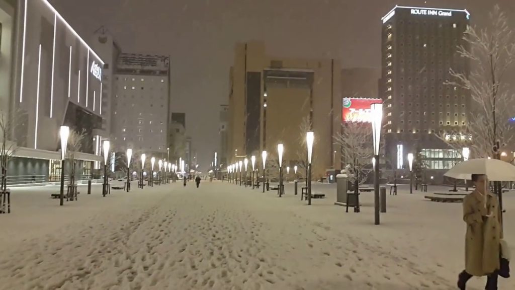 【2016北海道自由行 Hokkaido Travel 】日本北海道旭川下雪了 Asahikawa Snowing 看到下雪,令我好感動喔