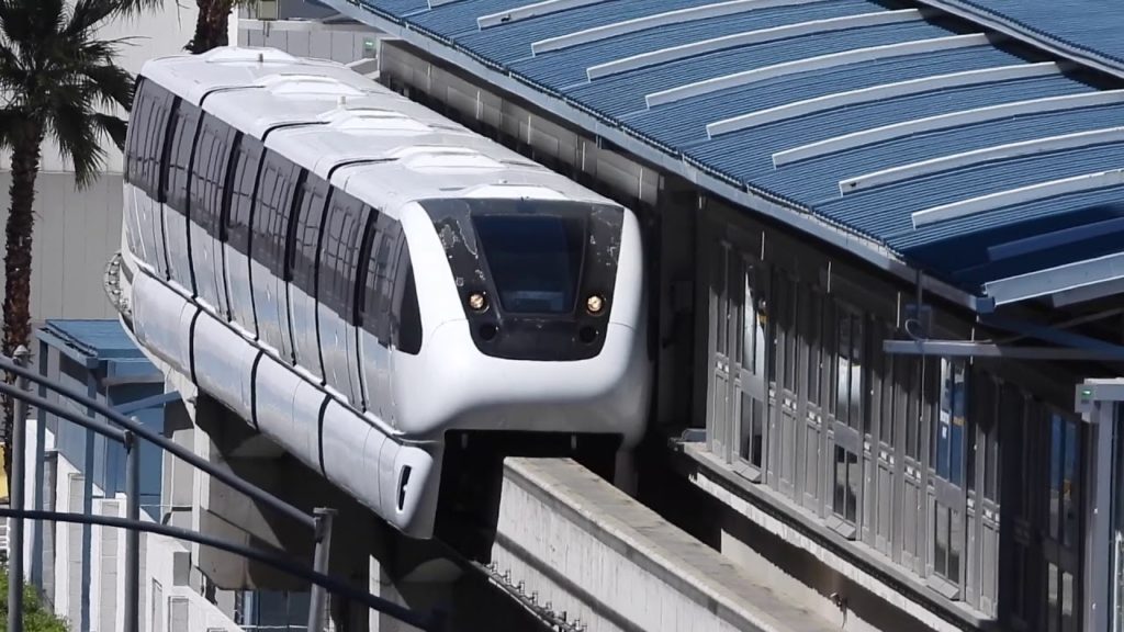 The Las Vegas monorail in action.
