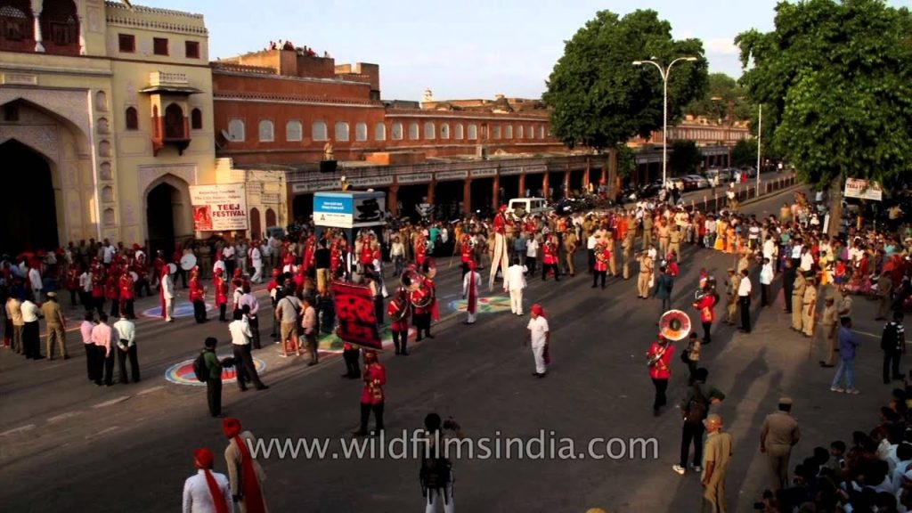 Decorated elephants take part in Teej festival - Jaipur