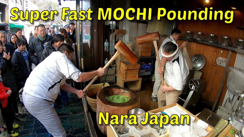 Super Fast MOCHI Pounding - Japanese Street Food - Nara Japan