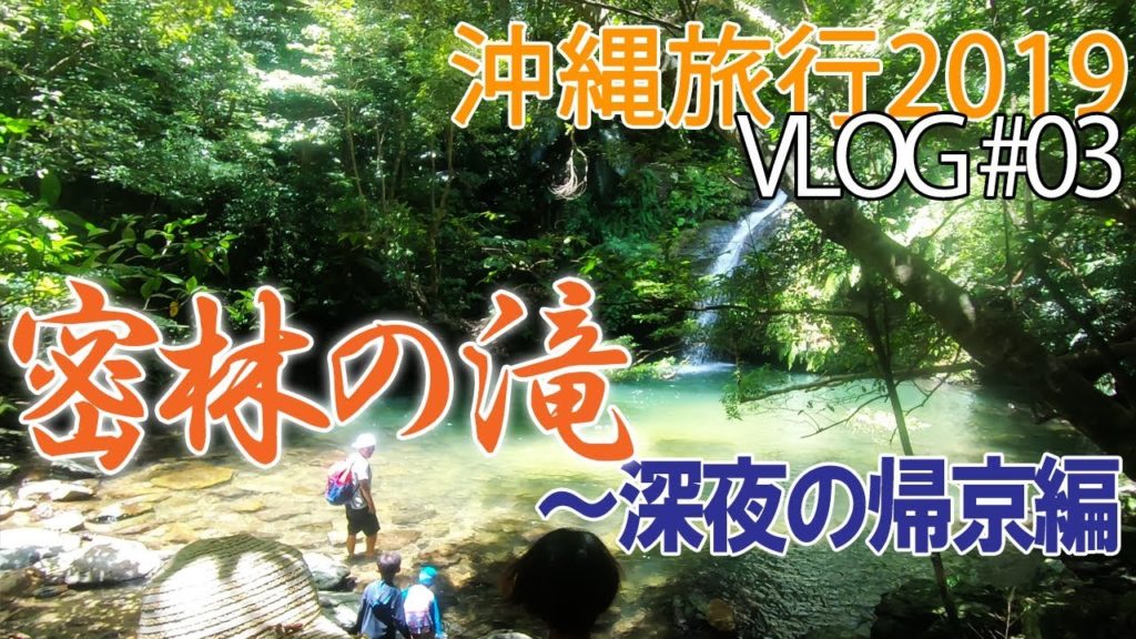 【沖縄旅行2019】VLOG#3 密林の滝～深夜の帰京編