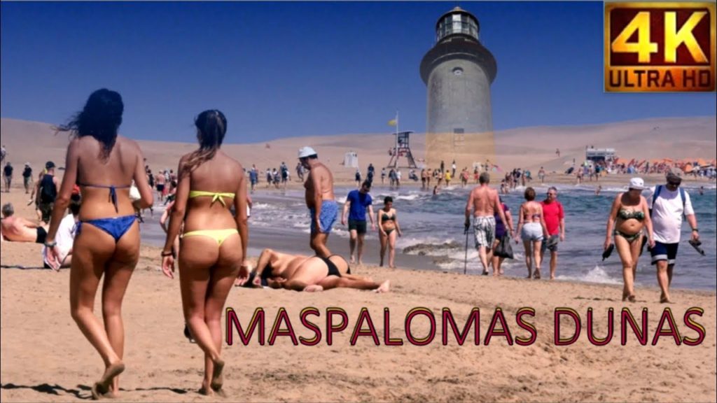 4K Maspalomas  sunbathing -  Playa del Ingles , Gran Canaria