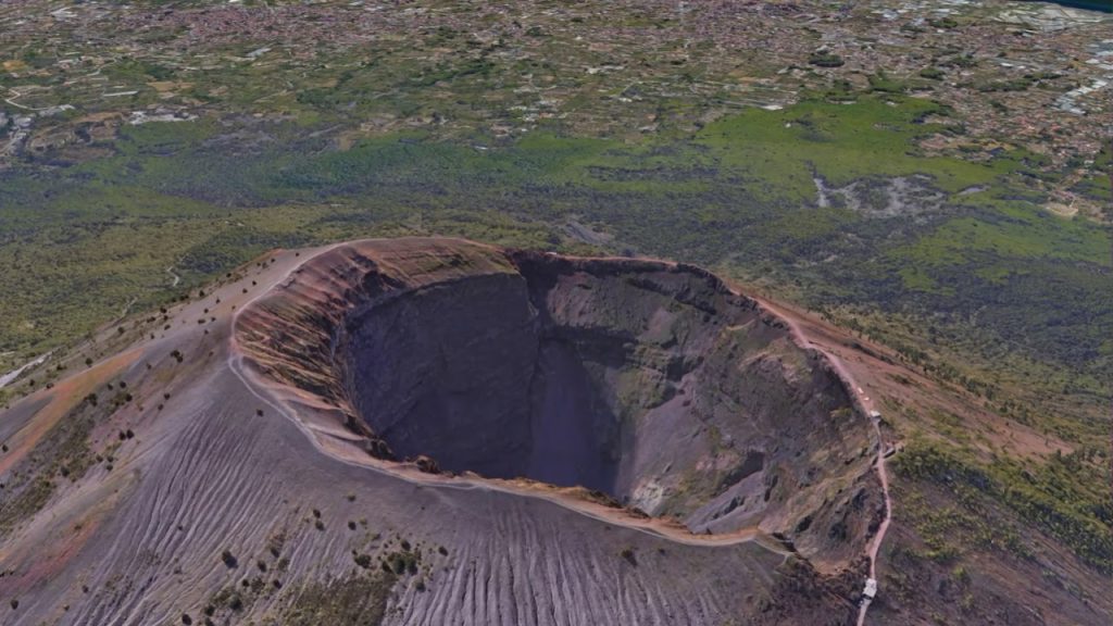 VULCÃO VESÚVIO VISÃO AÉREA  |  VOLCANO VESUVIUS AERIAL VIEW VISION