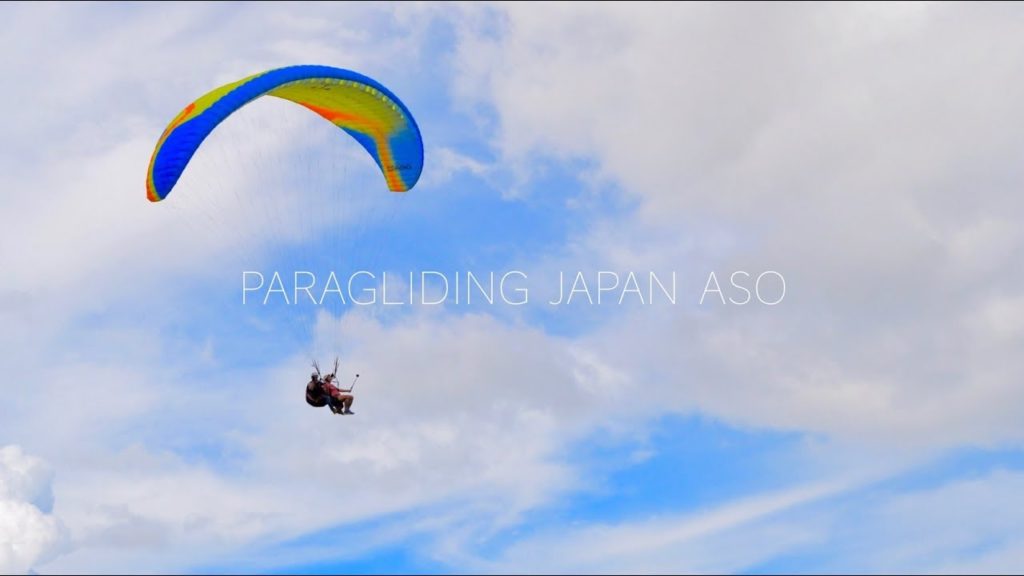 【4K】Paragliding @Mt.Aso in Kumamoto Prefecture, Kyusyu, Japan