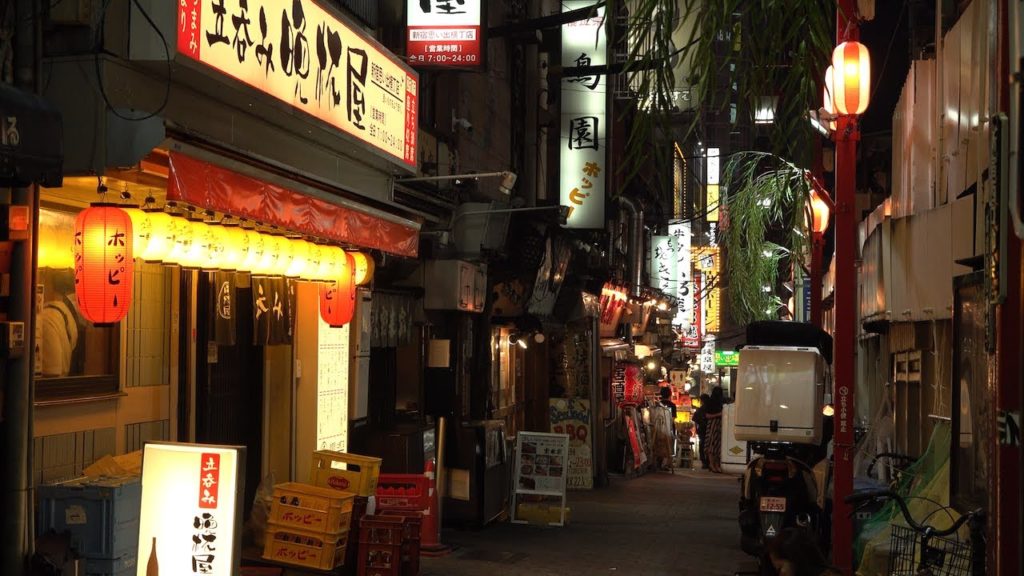 4K japanese background video  (omoide yokocho)(思い出横丁)