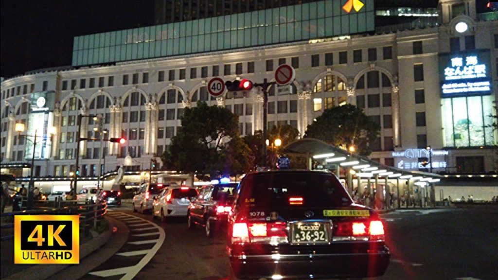 大阪の夜ドライブ【４Ｋ】本町→北浜→西天満→新御堂筋→難波→日本橋→上本町