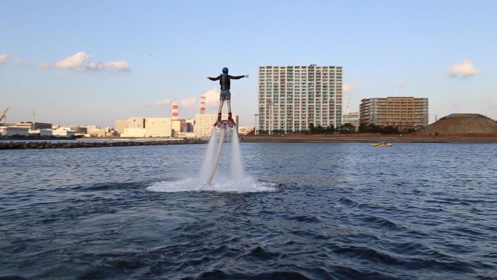 Flyboarding at Chiba Port Tower
