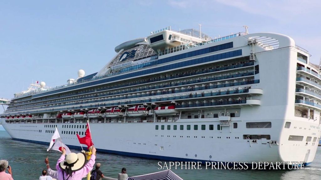 SAPPHIRE PRINCESS departure a Marine Port Kagoshima.CANON EOS 8000D