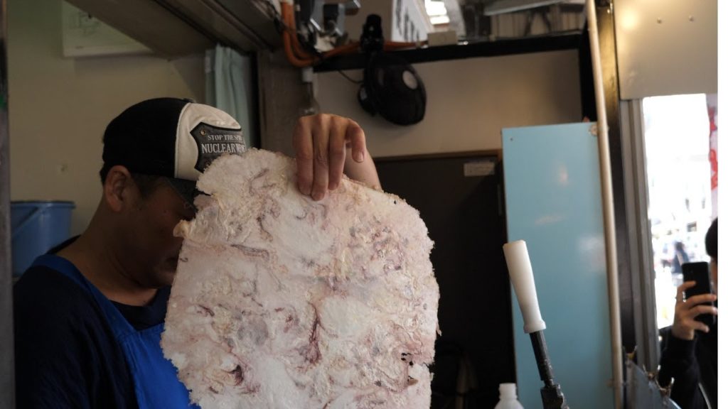 Japanese Street Food - Takosenbei Octopus Crackers in Tokyo Tsukiji