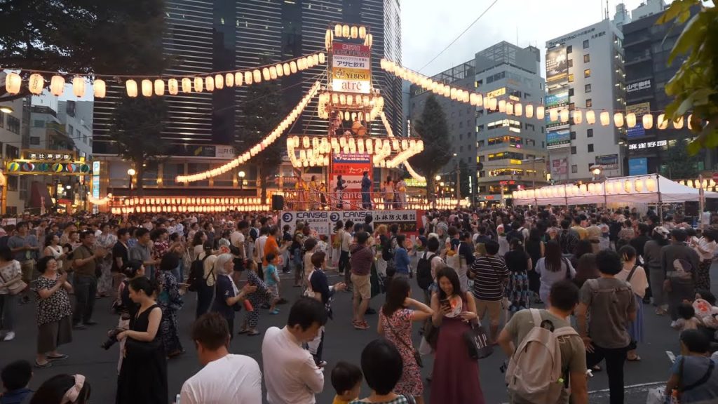 【4K】Walking at Ebisu during Obon festival