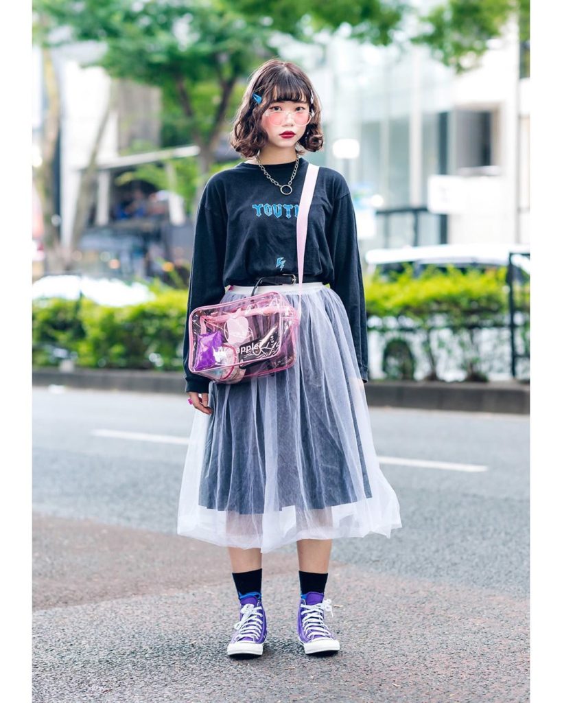 19-year-old student Jun (@kky_Dream) on the street in Harajuku wearing a vintage...