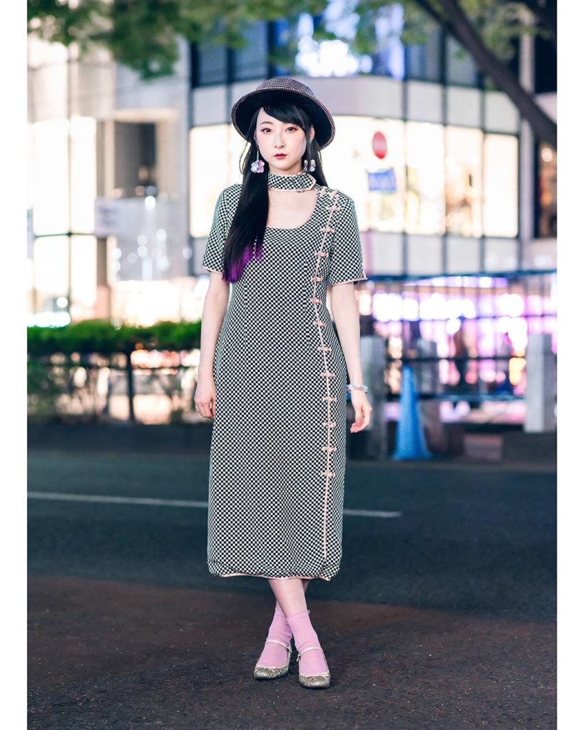 Tokyo model RinRin Doll (@rinrindoll) on the street in Harajuku wearing a dress ...