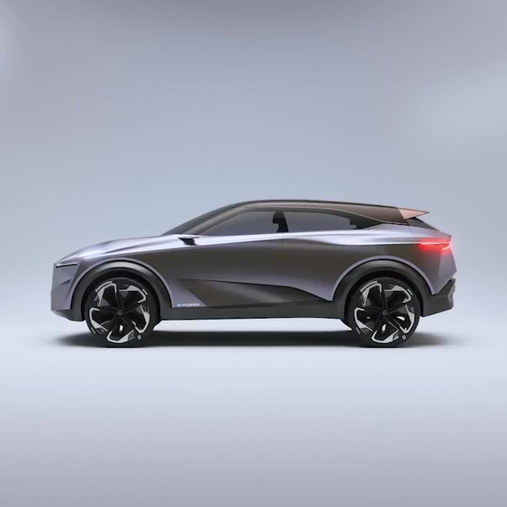 At the rear of the #NissanIMQ, a vertical character line drops from the rear lig...