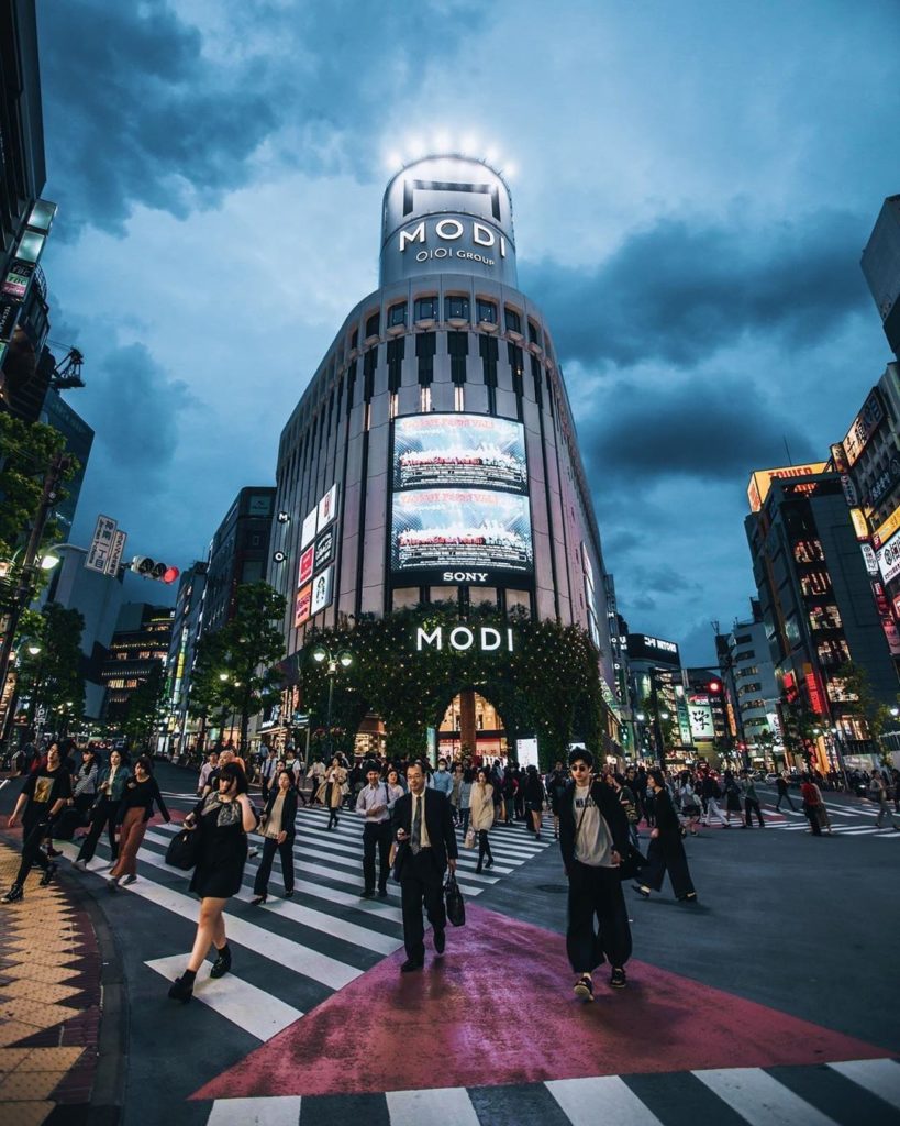 Streets of Shibuya! The Modi Building that you can see in the picture is a shopp...