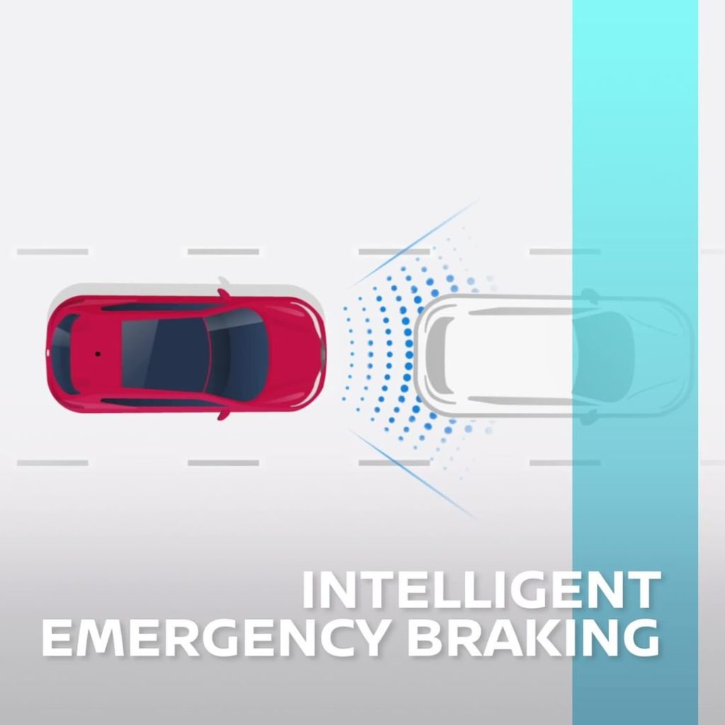 Prepared for the unexpected. Nissan Intelligent Emergency Braking immediately br...