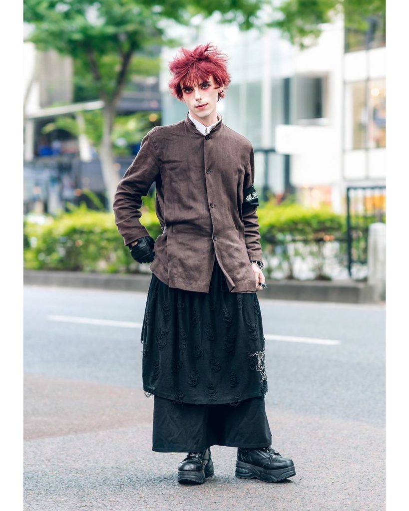 Dylan (@nixnizer) on the street in Harajuku wearing an Issey Miyake jacket over ...