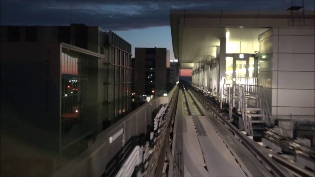 Night Train Trip from Kobe Airport to San-no miya Station