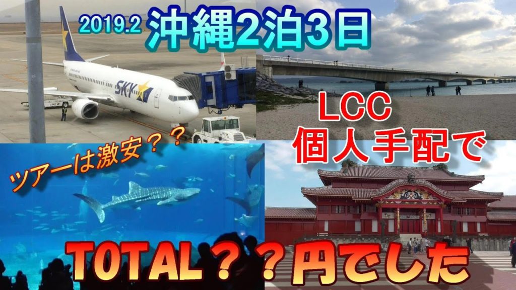 沖縄旅行 旅費 2泊3日 LCC個人手配vsツアー 2019.2 費用 Okinawa Japan travel expense