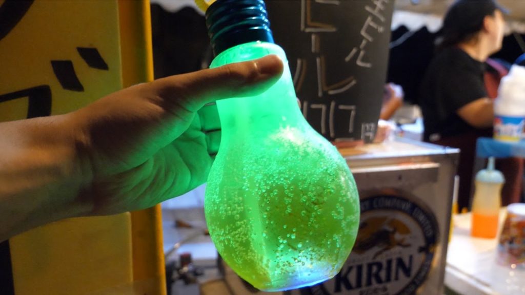 (4K) Japan Street Food 2019 | Light Bulb Soda, Lightning Shaved Ice