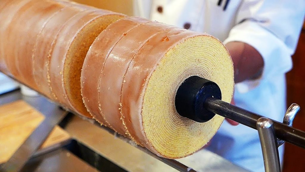 Japanese Street Food - LAYERED BUTTER CAKE Belgian Waffles Japan