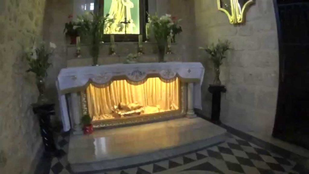 The story of Jesus baby at the Catholic Church of the Nativity, Bethlehem. Guide: Nabil. S. Hirmas