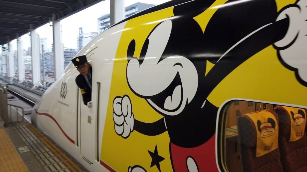 Fukuoka, Japan - Go! Waku Waku Trip with Mickey Shinkansen Arrives at Hakata Station (2019)