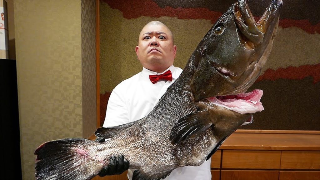 Japanese Food - GIANT GOLIATH GROUPER Sushi Teruzushi Japan