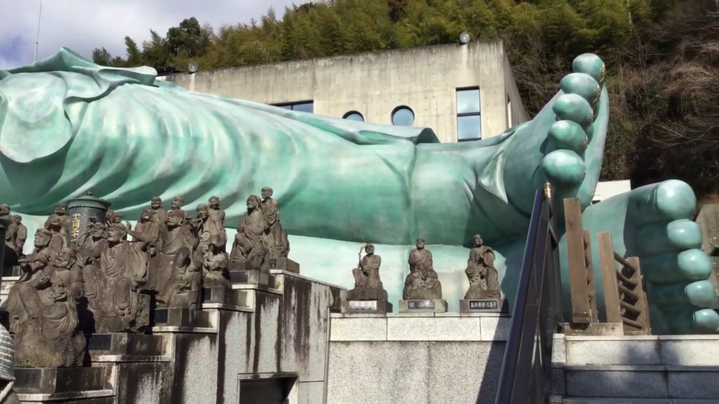 Fukuoka Day Tours will get you so close to the reclining Buddha at Nanzoin Temple.