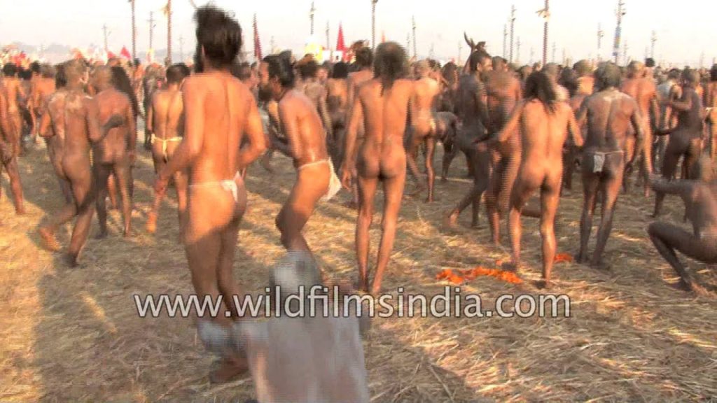 Naga sadhus attend 'Shahi Snan' or mass bathing at Kumbh Mela, Allahabad